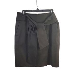 Banana Republic, Stretch Black Front Tie Skirt, Size 8
